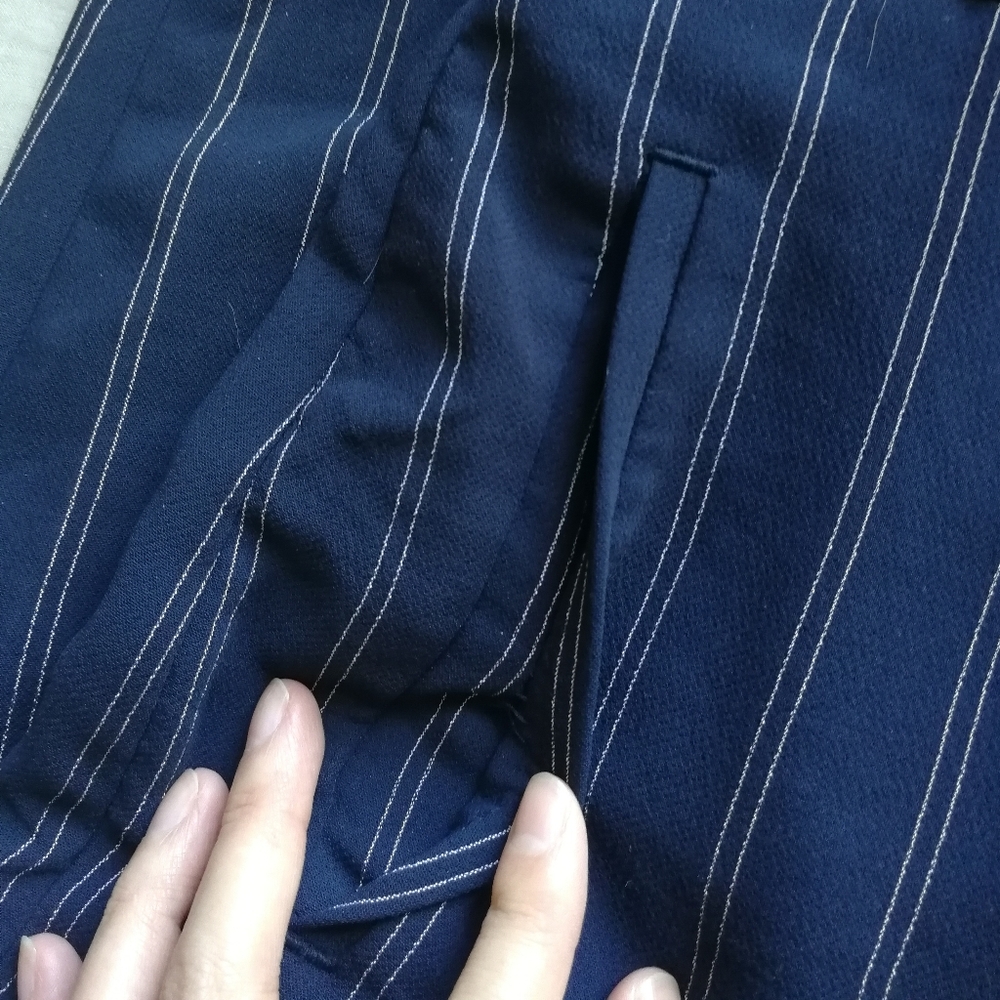 WILFRED Blue White Stripe Tie Front Jallade Work Pants Size 4 Aritzia NO TIE - Picture 6 of 9